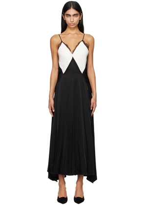 Victoria Beckham Black & White V-Neck Maxi Dress