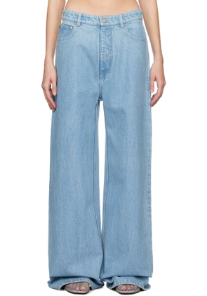 Christopher Esber Blue Oversized Drop Jeans