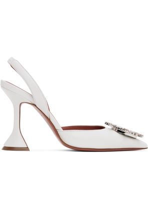 Amina Muaddi White Begum Sling Heels