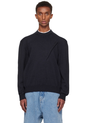 Y/Project Navy Pinched Logo Sweater