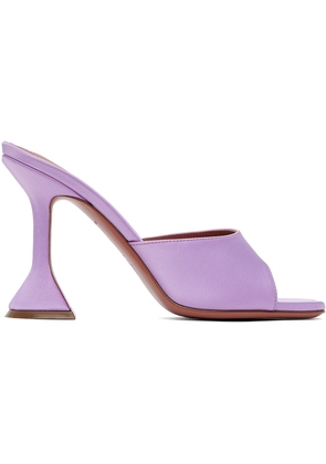 Amina Muaddi Purple Lupita Slipper Heeled Sandals
