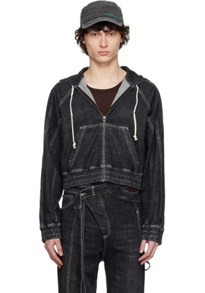 Ottolinger Black Multiline Denim Jacket
