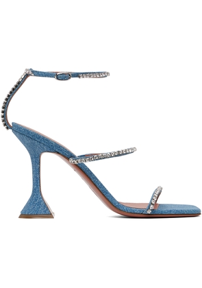 Amina Muaddi Blue Gilda Heeled Sandals