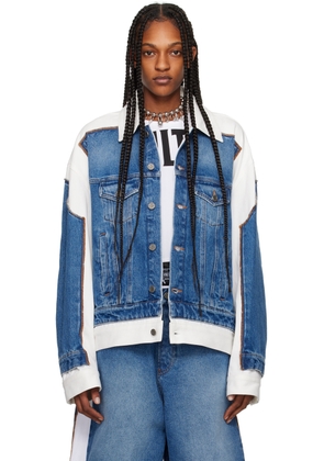 Jean Paul Gaultier Blue & White 'The Trompe L'ail' Denim Jacket