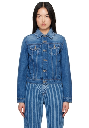 Jean Paul Gaultier Blue Printed Denim Jacket