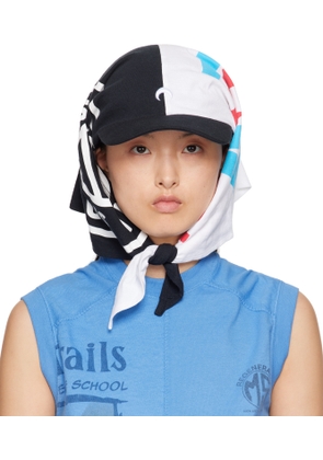 Marine Serre Black & White Regenerated Graphic T-Shirts Veiled Cap