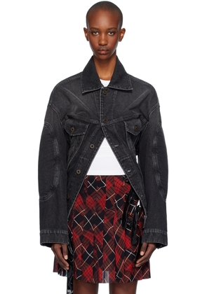 Jean Paul Gaultier Black Lacing Denim Jacket