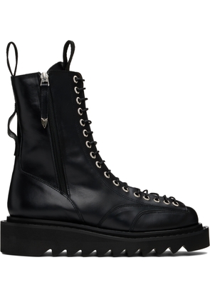 Toga Virilis Black Lace-Up Boots