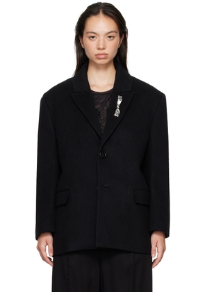 Blumarine Black Bijoux Pin Blazer