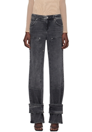Blumarine Black Boyfit Cargo Jeans