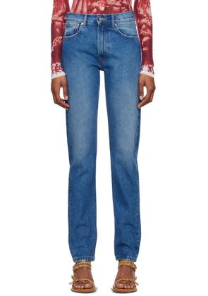 Jean Paul Gaultier Blue Printed Jeans