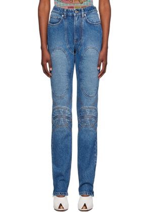 Jean Paul Gaultier Blue Lace-Up Jeans