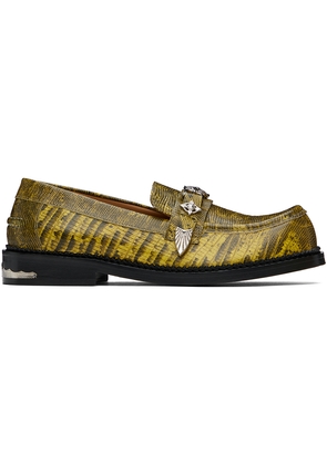 Toga Virilis Yellow Croc-Embossed Loafers