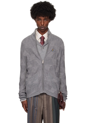Vivienne Westwood Gray Fisherman Zip-Up Sweater