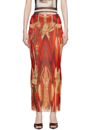 Jean Paul Gaultier Red 'The Écorché' Maxi Skirt