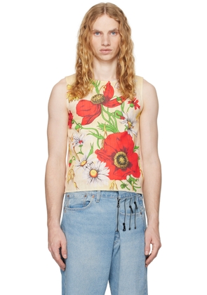 Adam Jones Off-White Poppy Tea Towel Tank Top