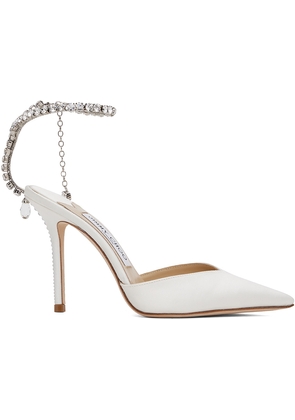 Jimmy Choo White Saeda 100 Heels
