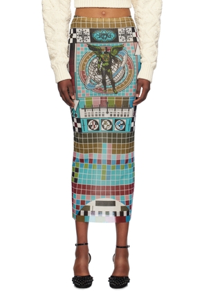 Jean Paul Gaultier Multicolor Printed Mire Maxi Skirt