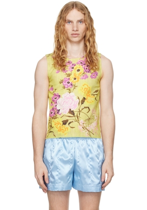 Adam Jones Green Floral Tea Towel Tank Top