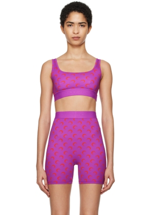 Marine Serre SSENSE Exclusive Purple & Red Moon Printed Jersey Sport Bra