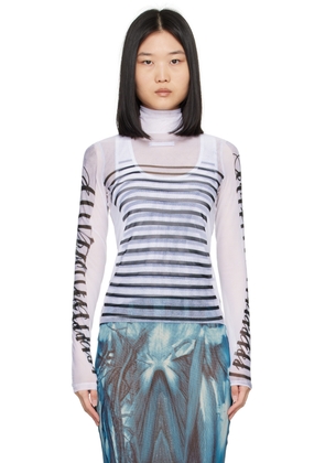 Jean Paul Gaultier White 'The Marinière' Turtleneck
