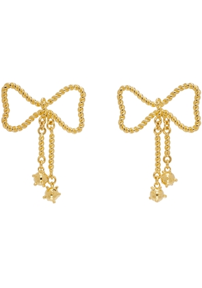 Chopova Lowena Gold Mace Bow Earrings