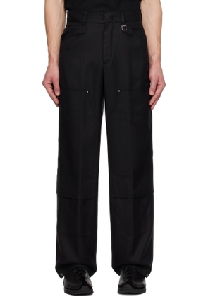 WOOYOUNGMI Black Double Knee Wool Cargo Pants