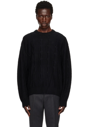 WOOYOUNGMI Black Weaving Detail Sweater