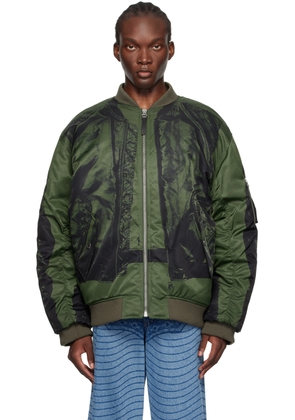 Jean Paul Gaultier Khaki 'The Trompe-L'ail' Bomber Jacket