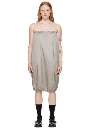 AMOMENTO Gray Shirred Minidress