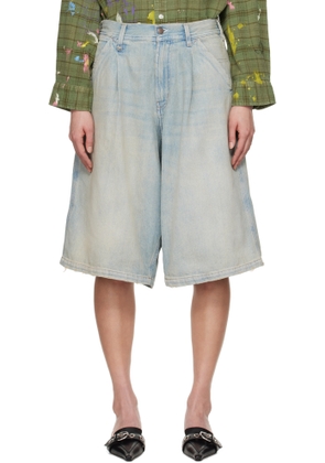 R13 Blue Baggy Jesse Carpenter Denim Shorts