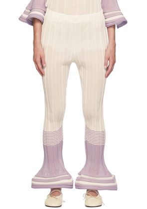 ISSEY MIYAKE White & Purple Asagao Trousers