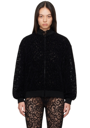 Moschino Black Lace Bomber Jacket