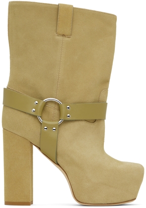 R13 Khaki Sid Heeled Harness Boots