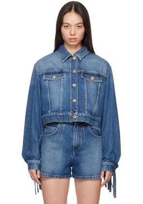 Moschino Blue Fringed Denim jacket