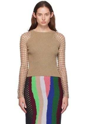 Isa Boulder Brown Spider Net Long Sleeve T-Shirt