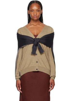 Moschino Beige & Gray Layered Cardigan