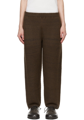 HOMME PLISSÉ ISSEY MIYAKE Brown Rustic Knit Sweatpants