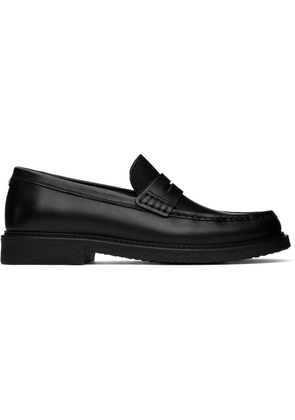BOSS Black Polished-Leather Loafers