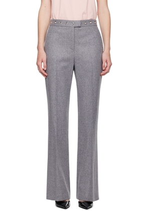 MSGM Gray Eyelet Trousers