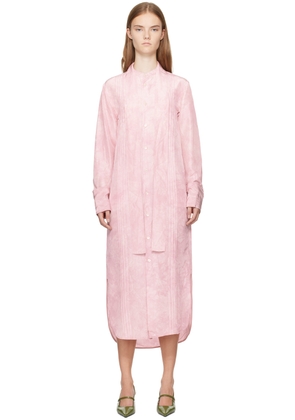 UMBER POSTPAST Pink Natural Coccus Dyed Silk Shirt Midi Dress