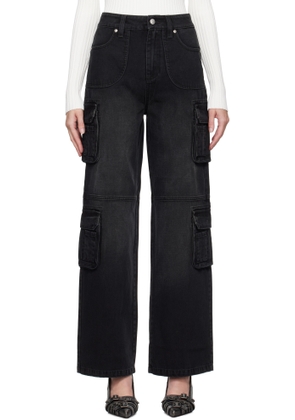 MISBHV Black Washed Cargo Jeans