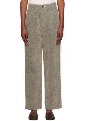 UMBER POSTPAST Brown Recycled Hairy Wool Trousers