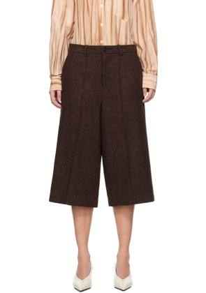 UMBER POSTPAST Burgundy Wool Bermuda Shorts