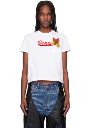 doublet White Cheerleading Bear T-shirt