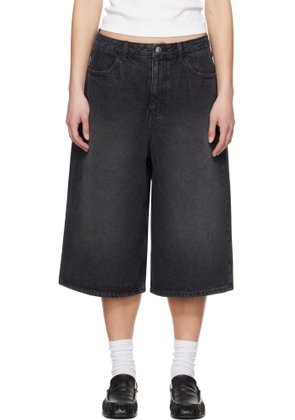 ADER error Black Sig; TRS Tag 01 Denim Shorts