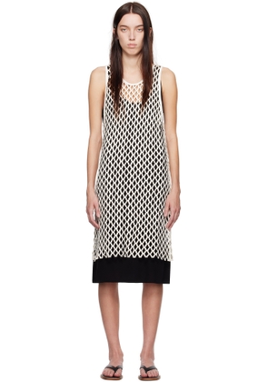 BITE White & Black Evening Lace Shift Midi Dress