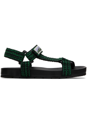 Bottega Veneta Black & Green Trip Sandals