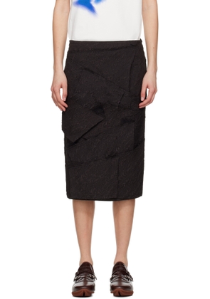 ADER error Black Raw Edge Midi Skirt