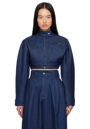 JACQUEMUS Navy La Casa 'The Cabrio denim de-Nîmes' Denim Jacket